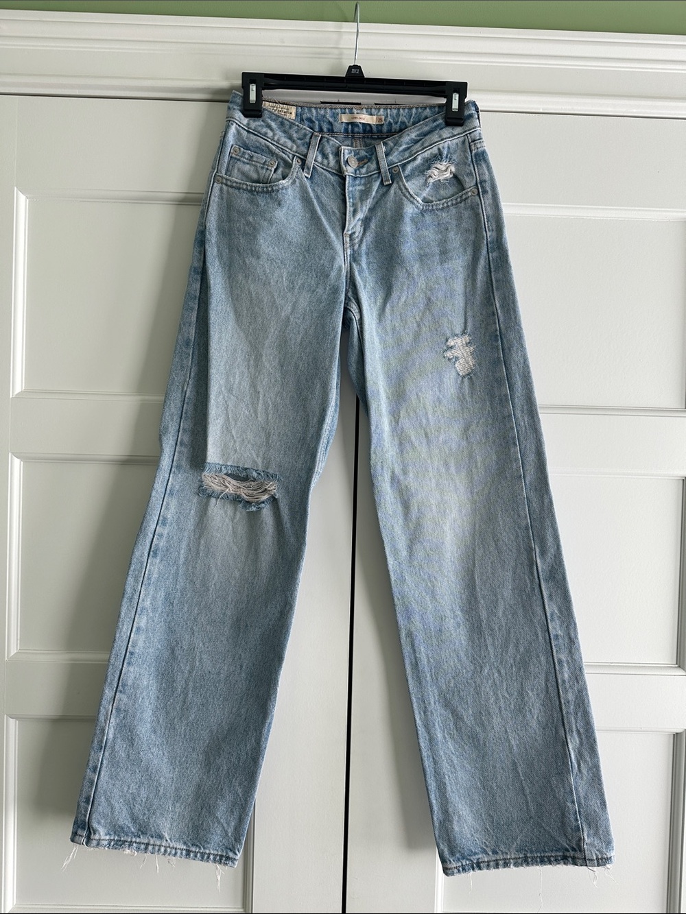Levi's Light Blue Straight Leg Distressed Jeans